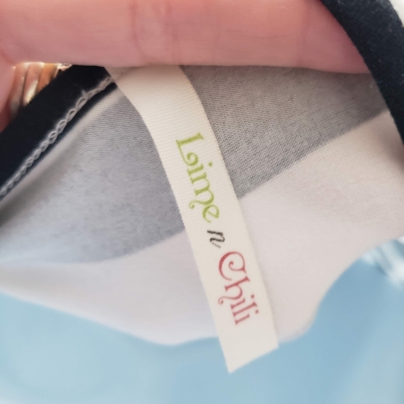 Lime n Chili Small NWOT Black and White Striped Blouse Quarter Sleeve Soft Top - Picture 2 of 6
